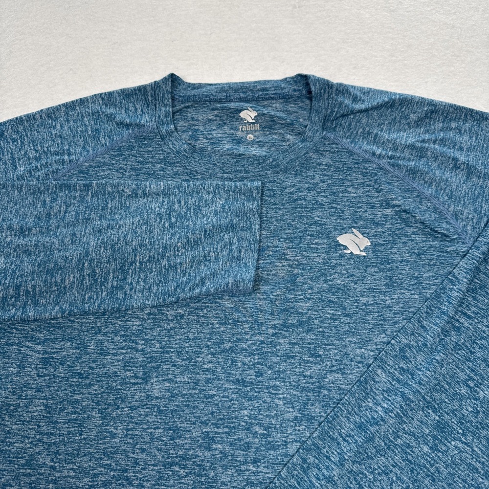 Rabbit EZ Running T Shirt Mens XL Blue Long Sleeve Lightweight UPF Performance